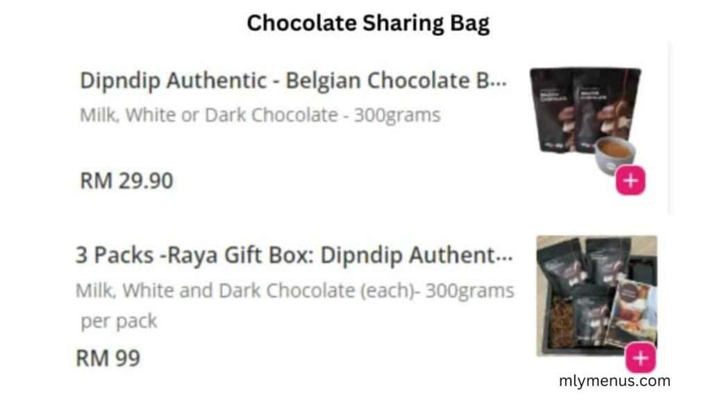 Chocolate Sharing bag mlymenus
