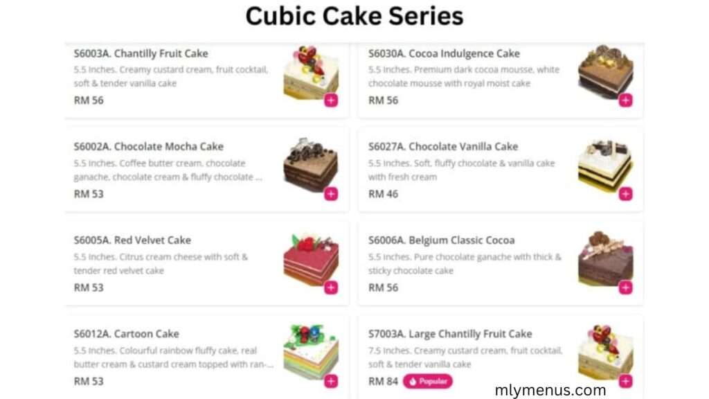 Cubic cake Series mlymenus