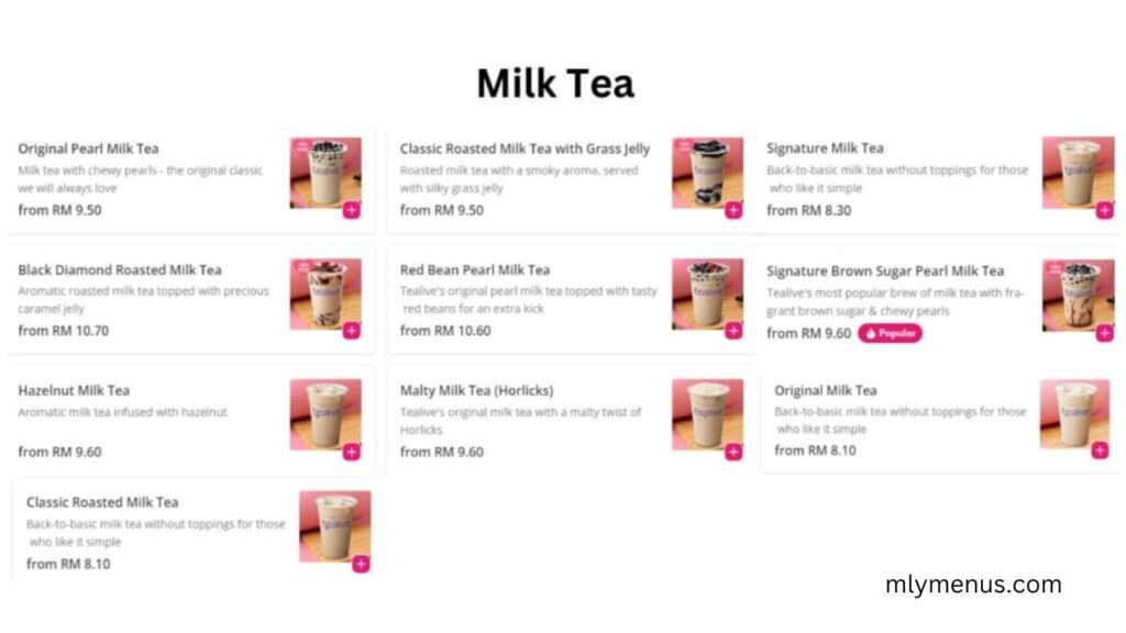Milk Tea mlymenus