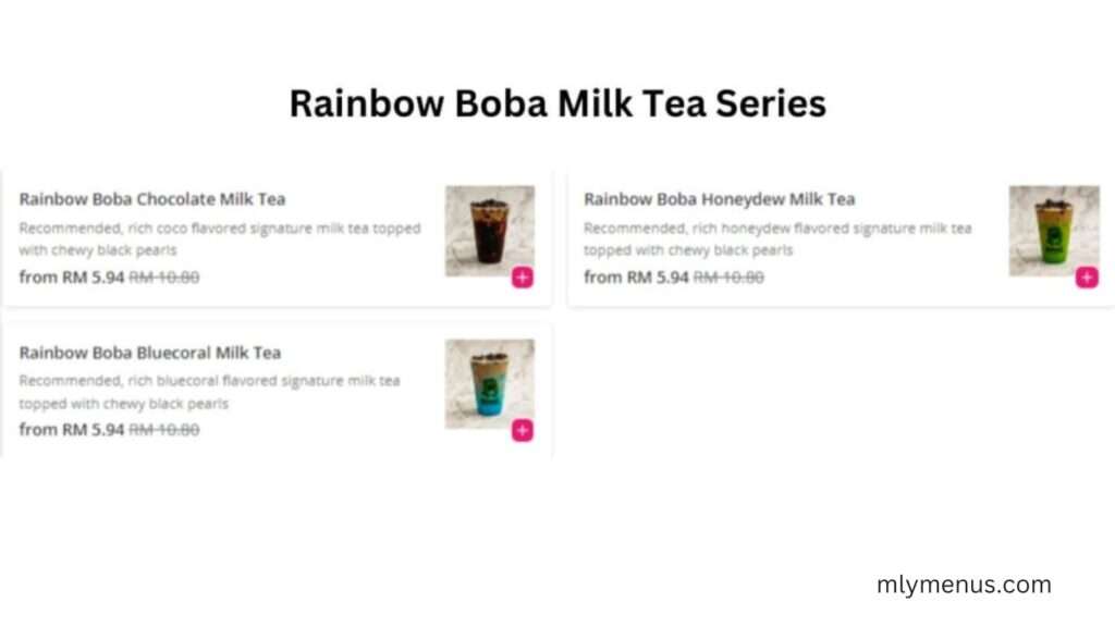 Rainbow Boba Milk Tea Series mlymenus