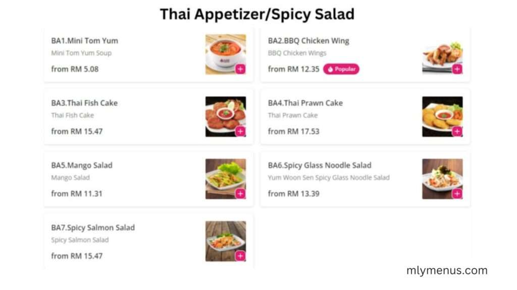 Thai Appetizer  Spicy Salad mlymenus