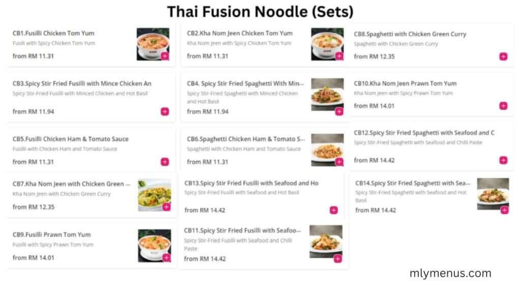 thai Fusion noodle (Sets) mlymenus