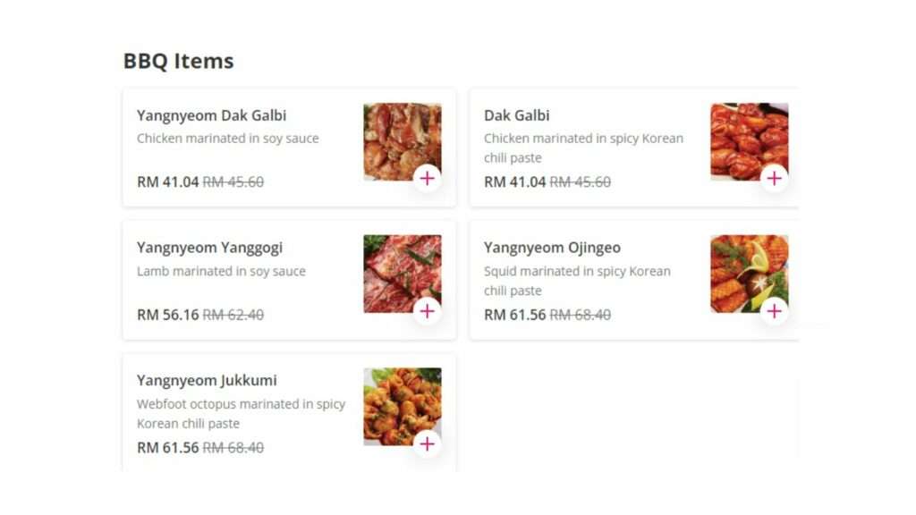 BBQ Items Malaysia Menu