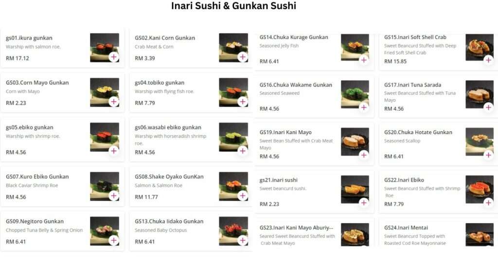 Price Inari Sushi & Gunkan Sushi