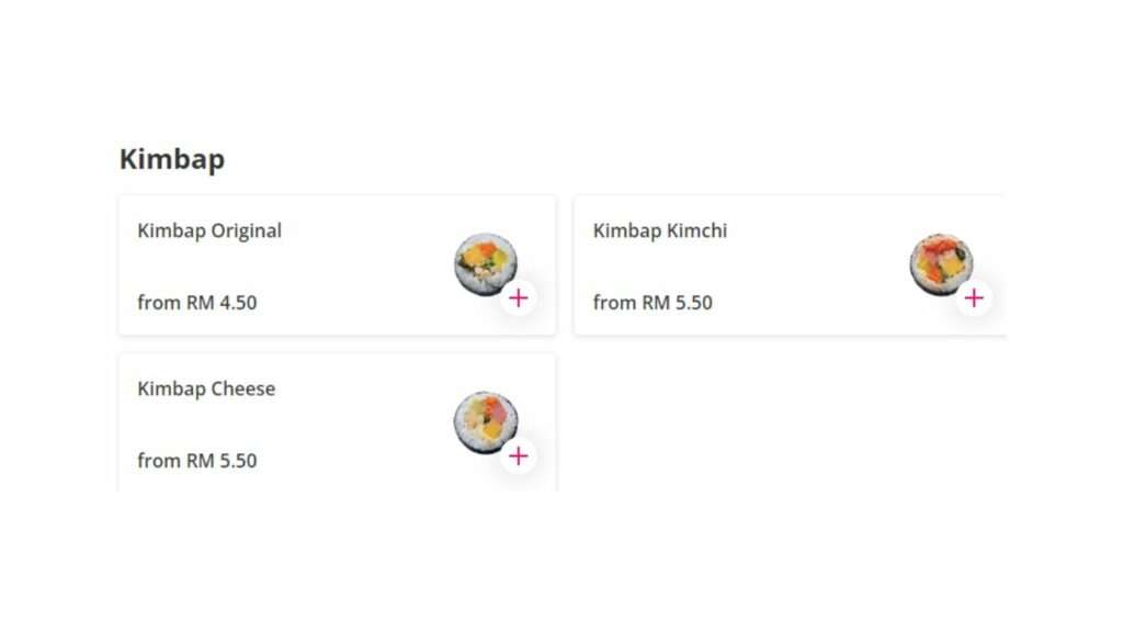 Kimbap Price