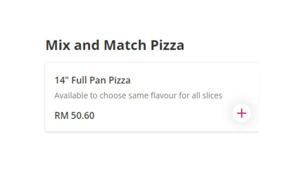 Mix And Match Pizza Price