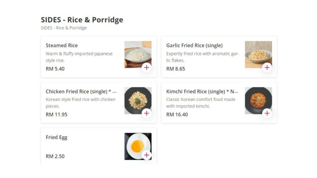 Sides - Rice & Porridge Malaysia