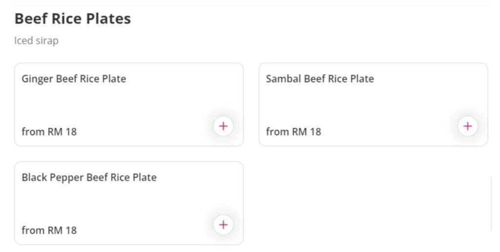 Beef Rice Plates
