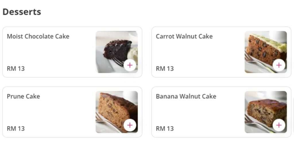 Prices Desserts