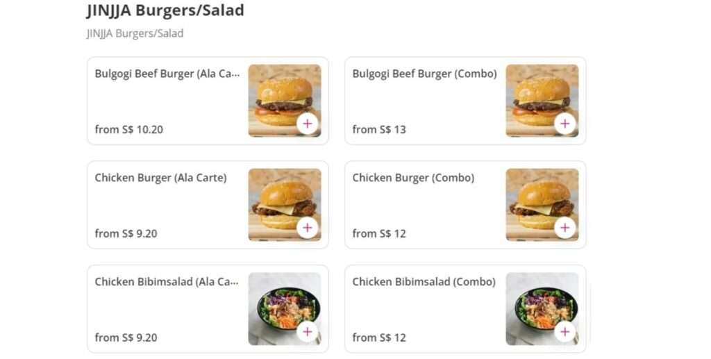 Price Jinjja Burger/Salad