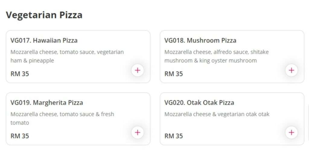 Vegetarian Pizza Malaysia