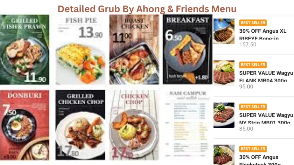 Detailed Grub By Ahong & Friends Menu