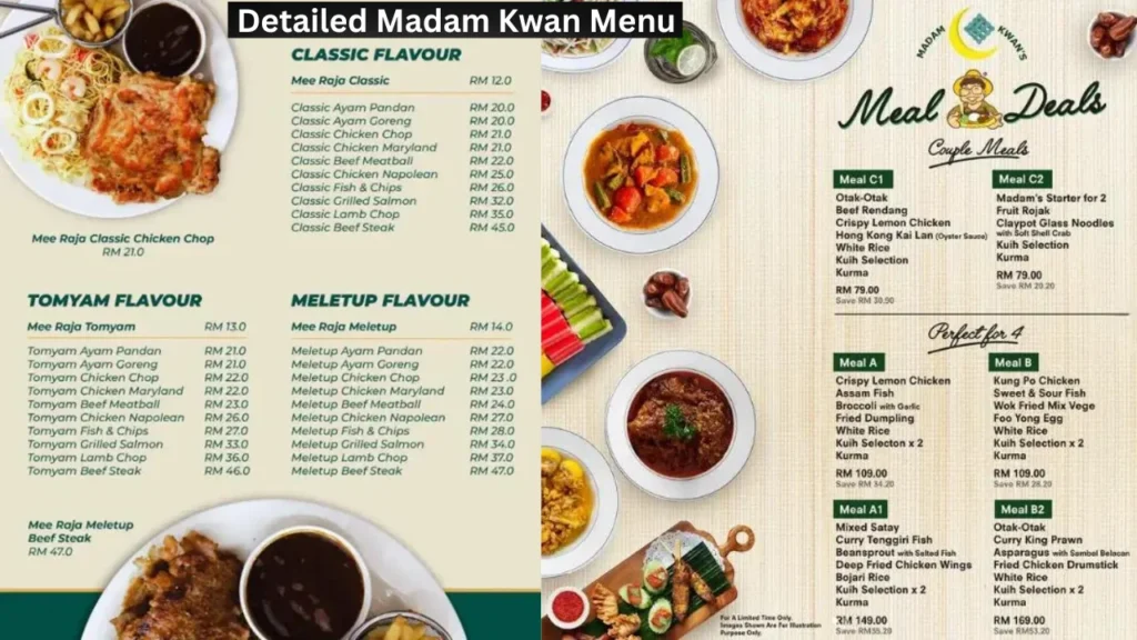 Detailed Madam Kwan Menu: