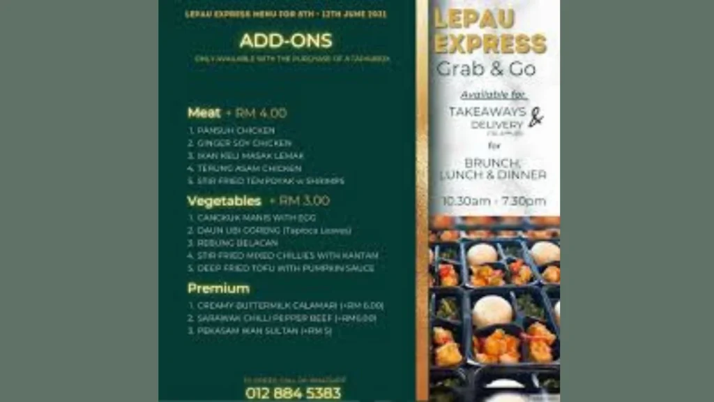 Add-ons Lepau Restaurant menu