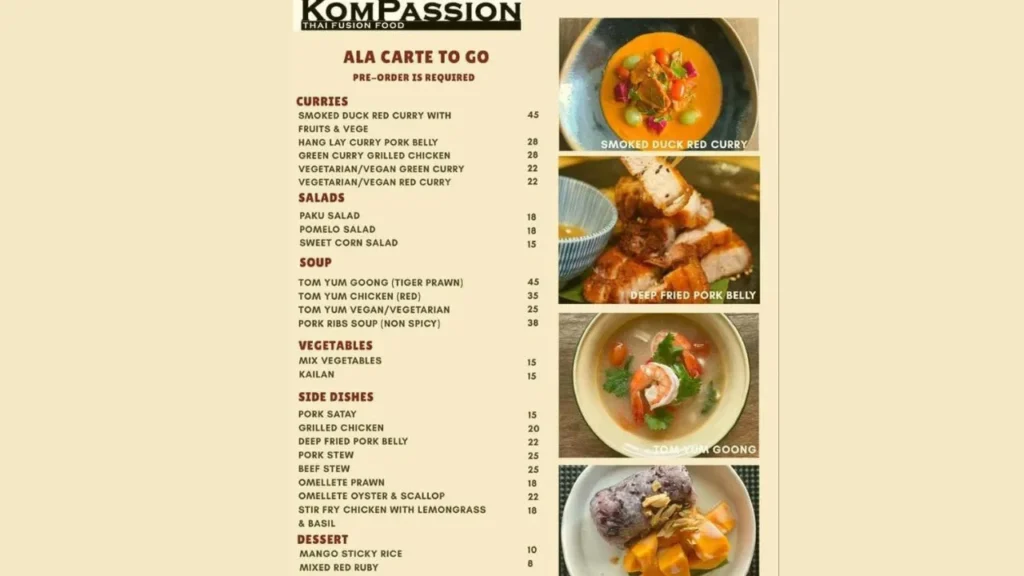 Detailed Kompassion Menu