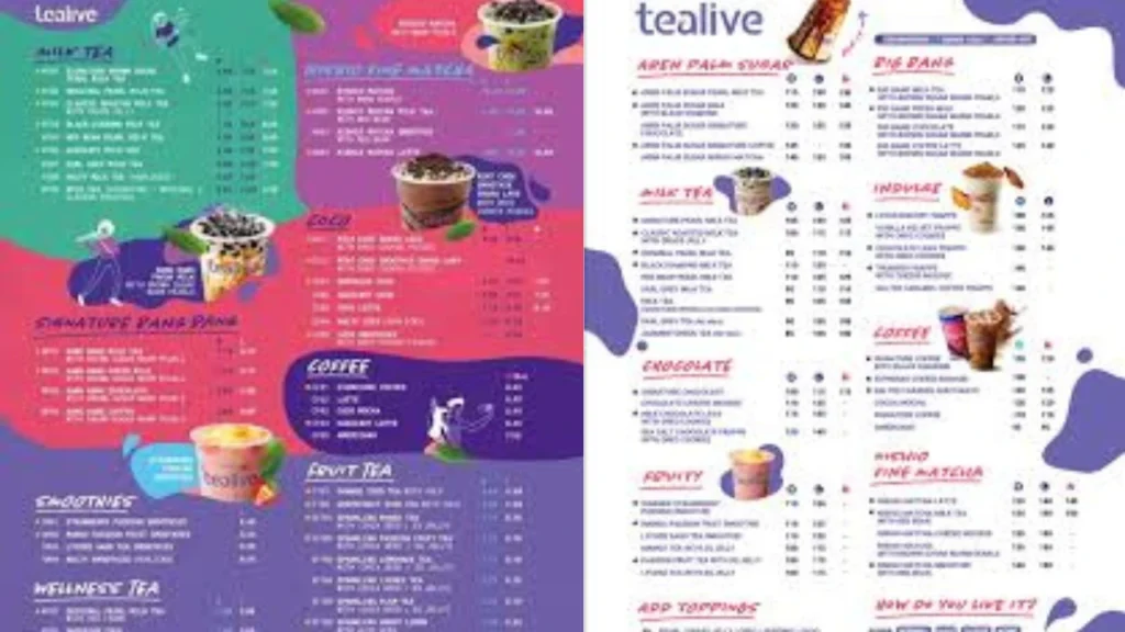 Detailed Tealive Menu