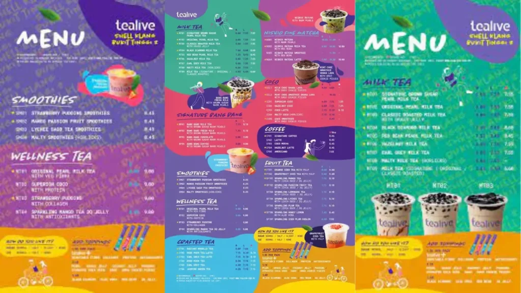 Detailed Tealive Menu 2022