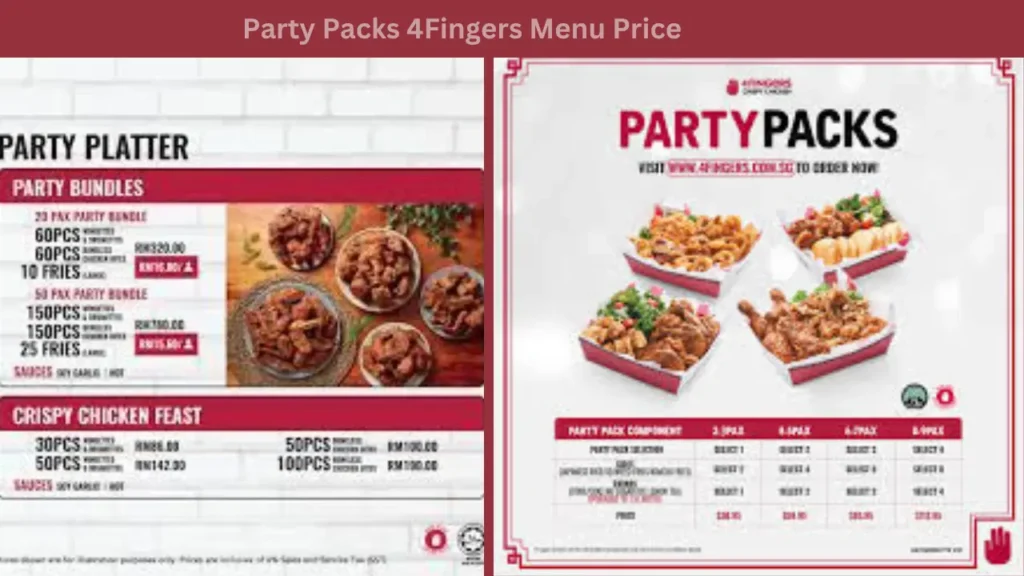 Party Packs 4Fingers Menu Price