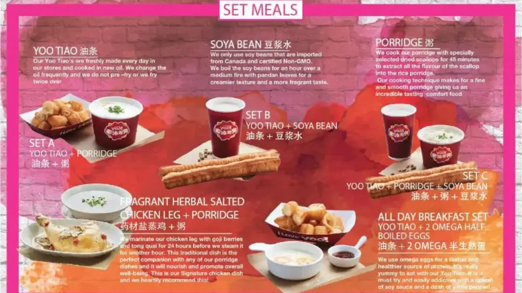 Set Meals I Love Yoo Menu