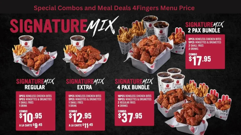 Special Combos and Meal Deals 4Fingers Menu Price