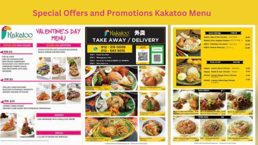 Special Offers and Promotions Kakatoo Menu