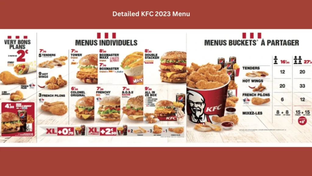 Detailed Menu KFC 2023