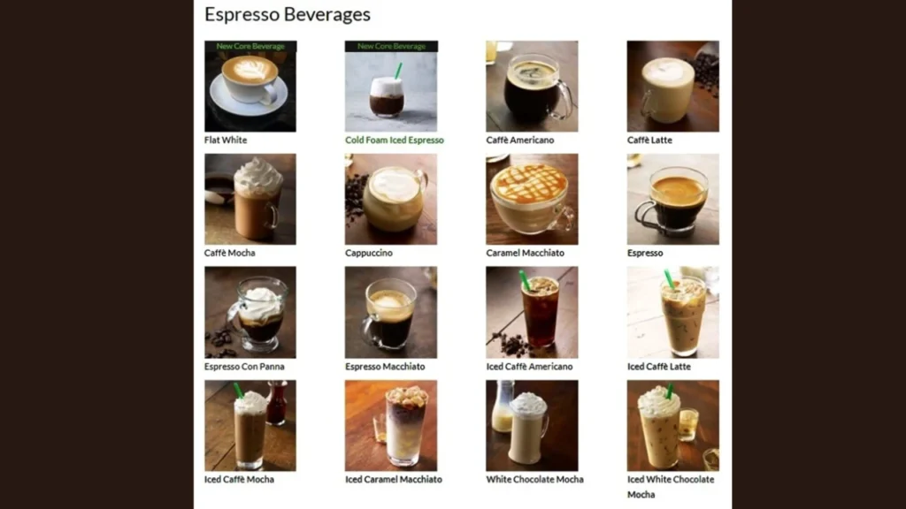 Espresso Beverages Starbucks Malaysia Menu