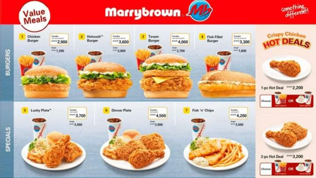 Value Meals Marrybrown Menu