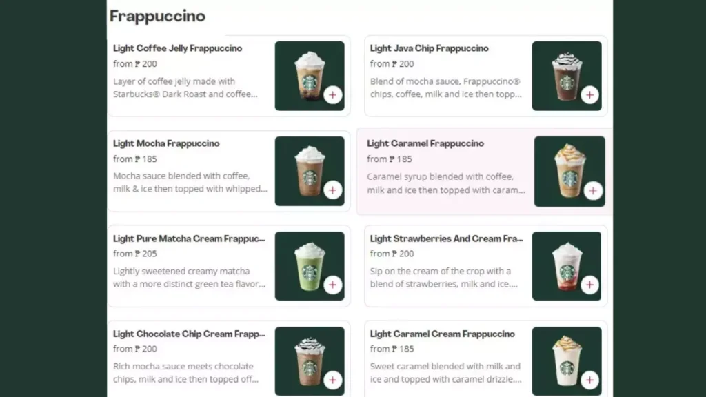 Frappuccino Starbuck Malaysia Menu