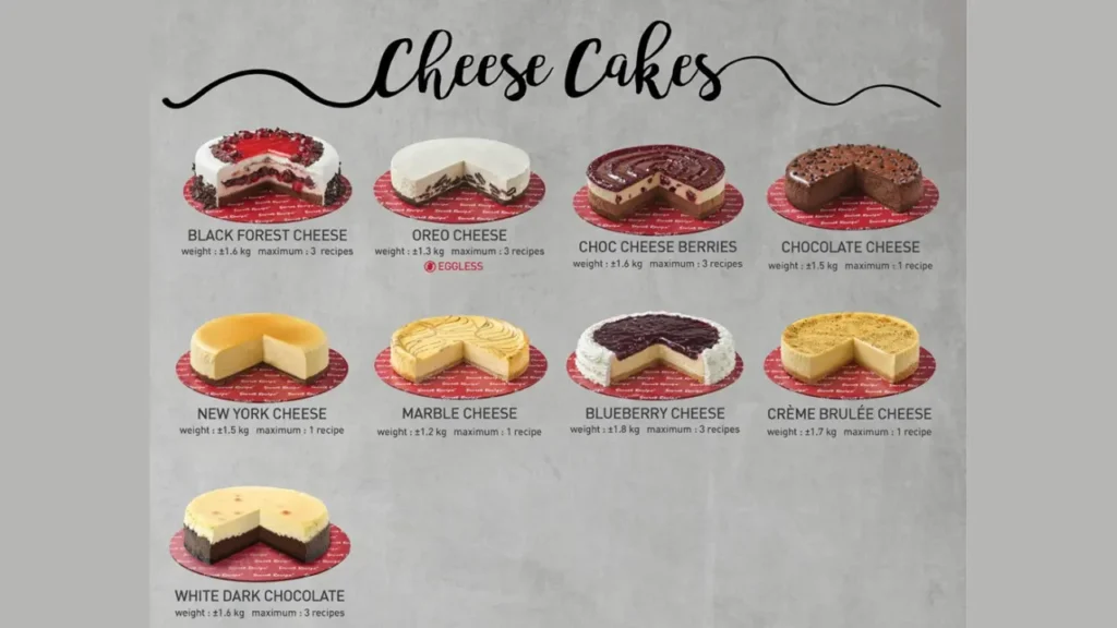 Cheesecakes Cake Secret Recipe Menu