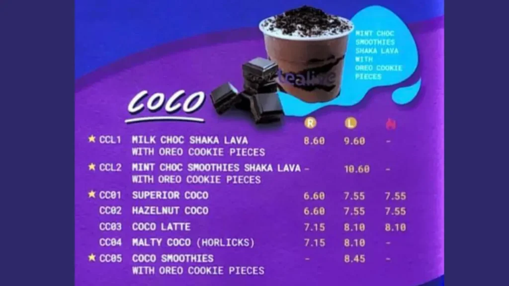 Coco Menu Tealive