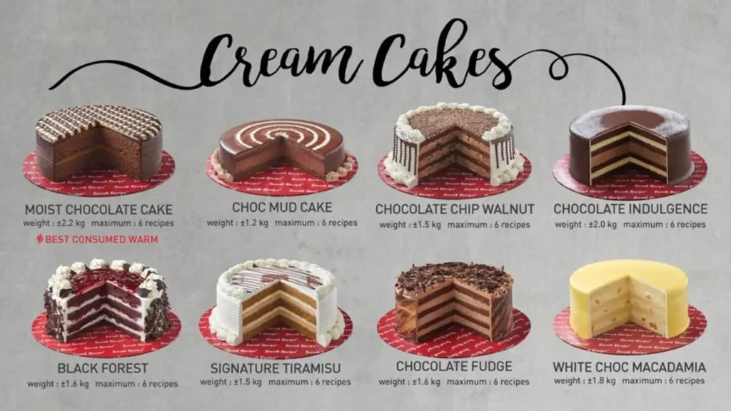 Cream Cakes Cake Secret Recipe Menu