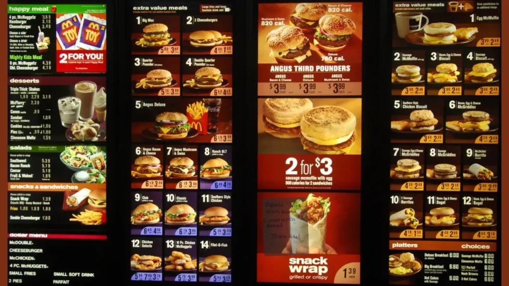 Detailed McD Menu