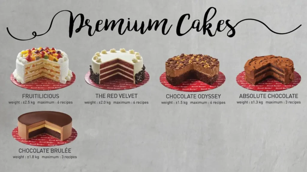 Premium Cakes Cake Secret Recipe Menu