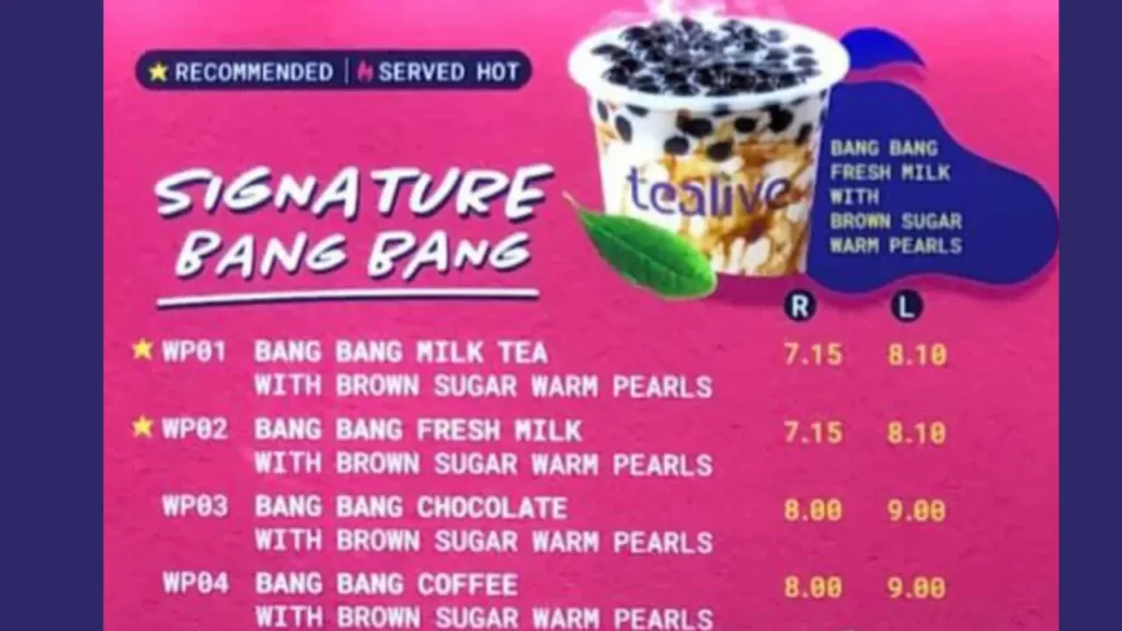 Signature Bang Bang Menu Tealive