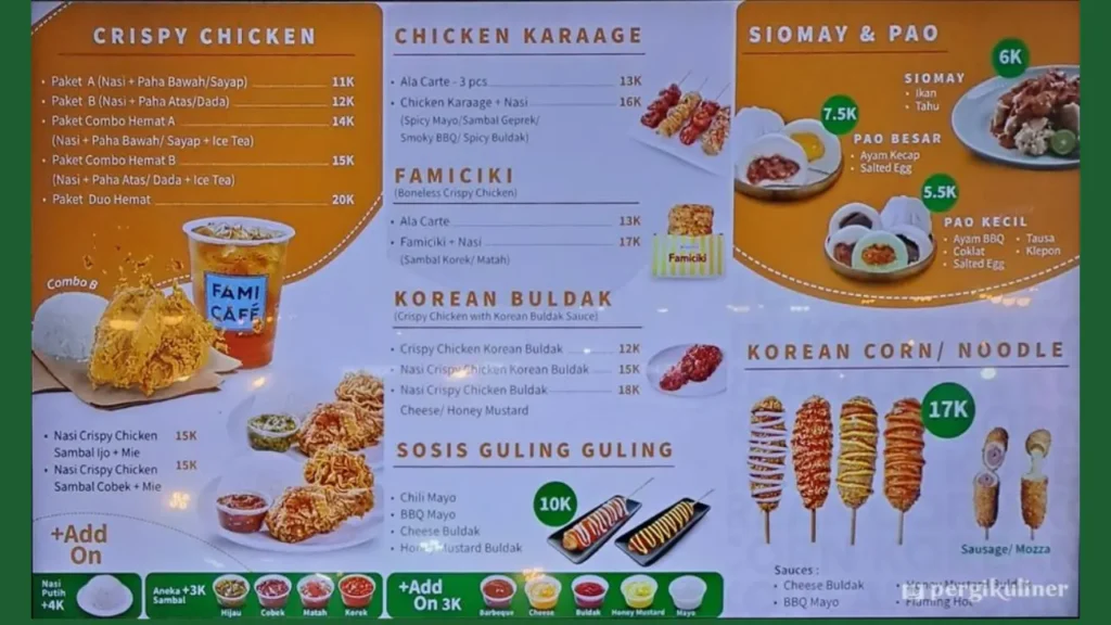 Signature Dishes Family Mart Menu