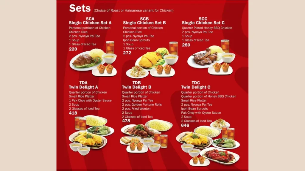 Value Meal Sets Chicken Rice Shop Menu