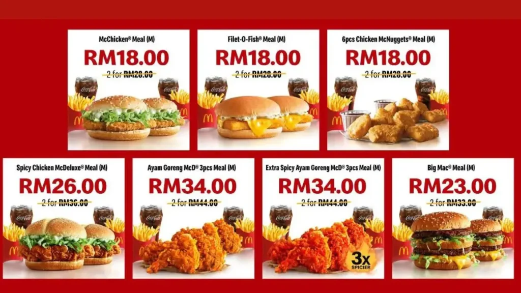 Value and Combo Meals McD Menu