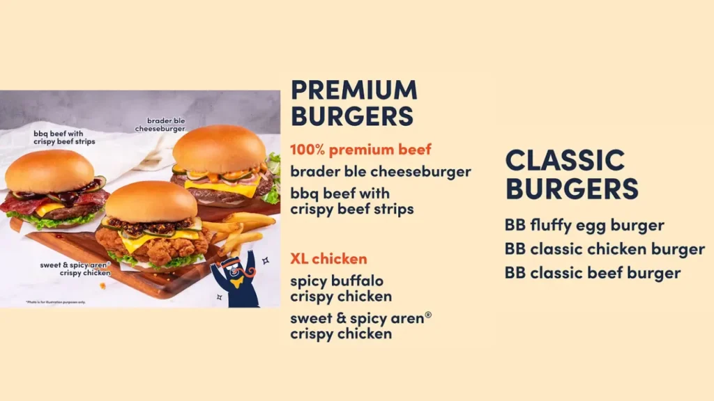 Burger Bask Bear Menu