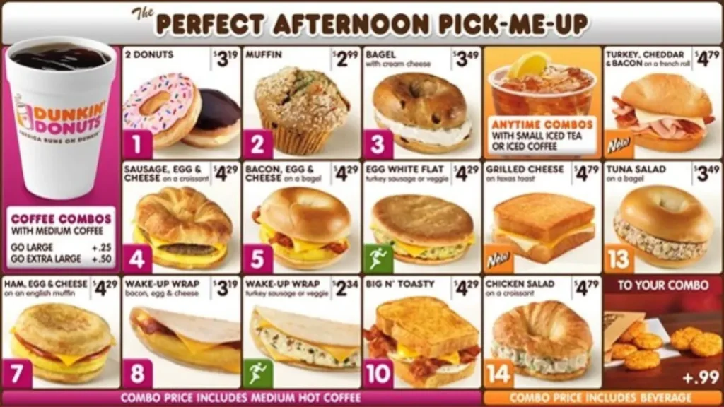 Combos Dunkin Donuts Menu