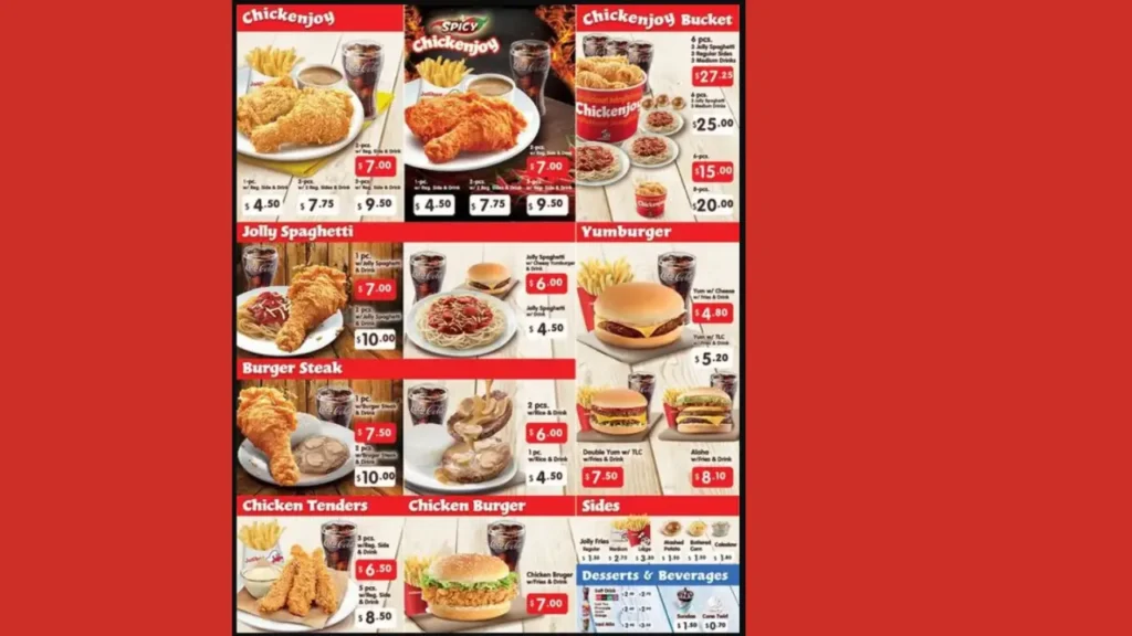 Detailed Jollibee Menu