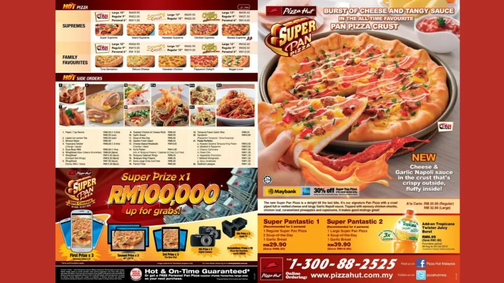 Detailed Pizza Hut Menu Malaysia