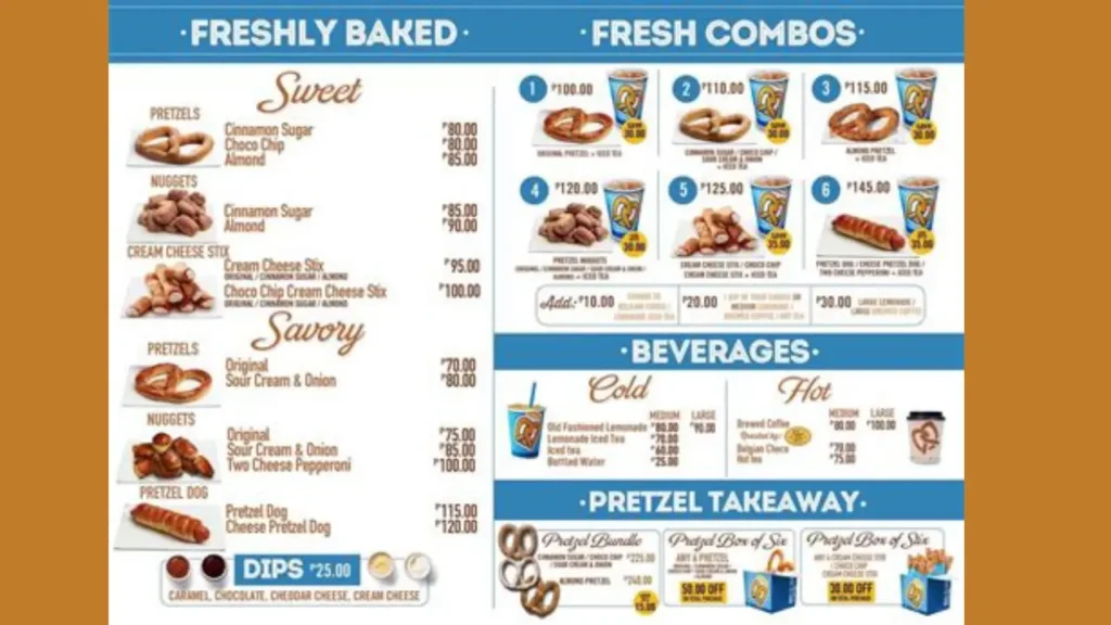 Signature Soft Pretzels Auntie Anne's Menu