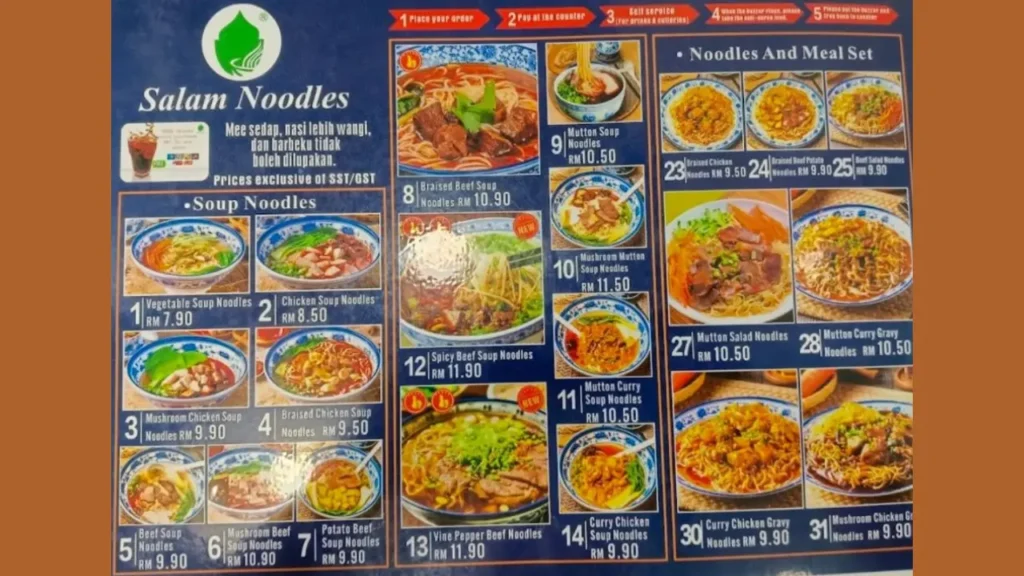 Dumplings Salam Noodles Menu