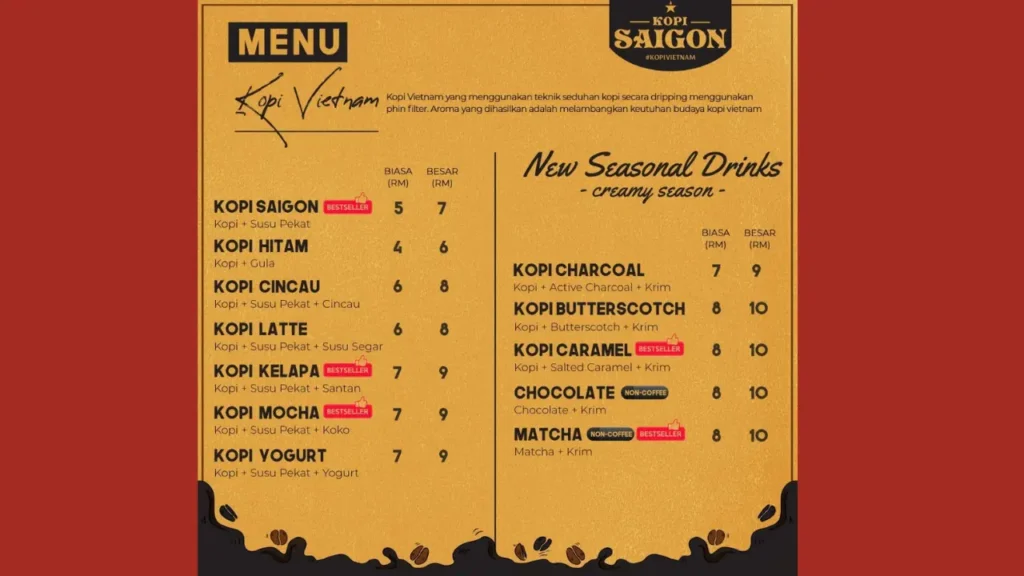 Matcha And Chocolate Series Kopi Saigon Menu