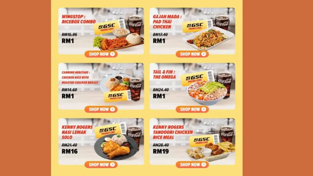 Combo Meals GSC Food Menu Price