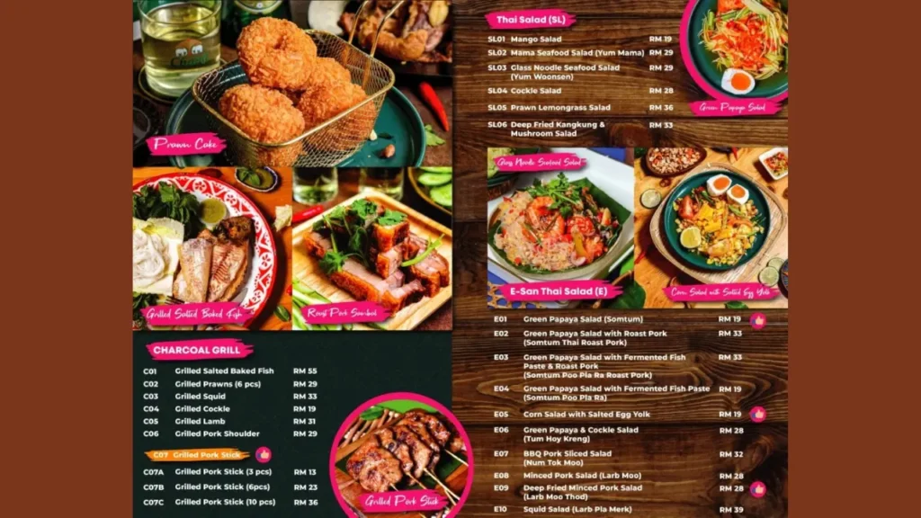Grilled Favorites Jatujak Bangkok Street Food Menu