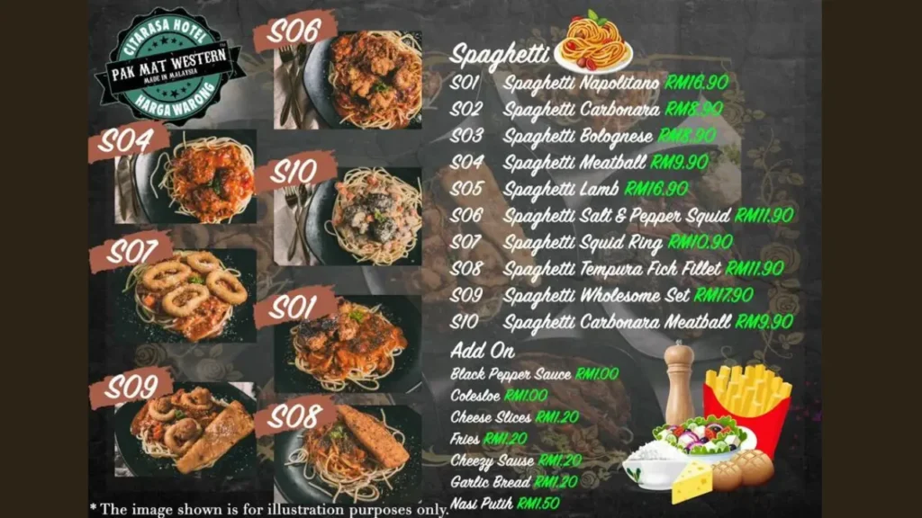 Pasta Western Food Menu List