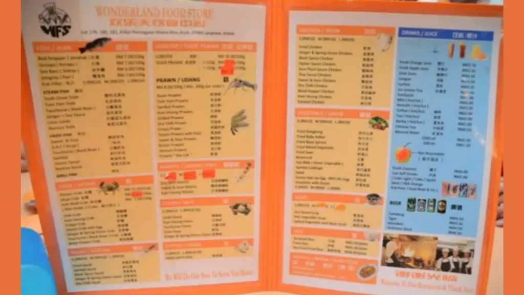 Seafood Options and Prices Wonderland Food Store Menu