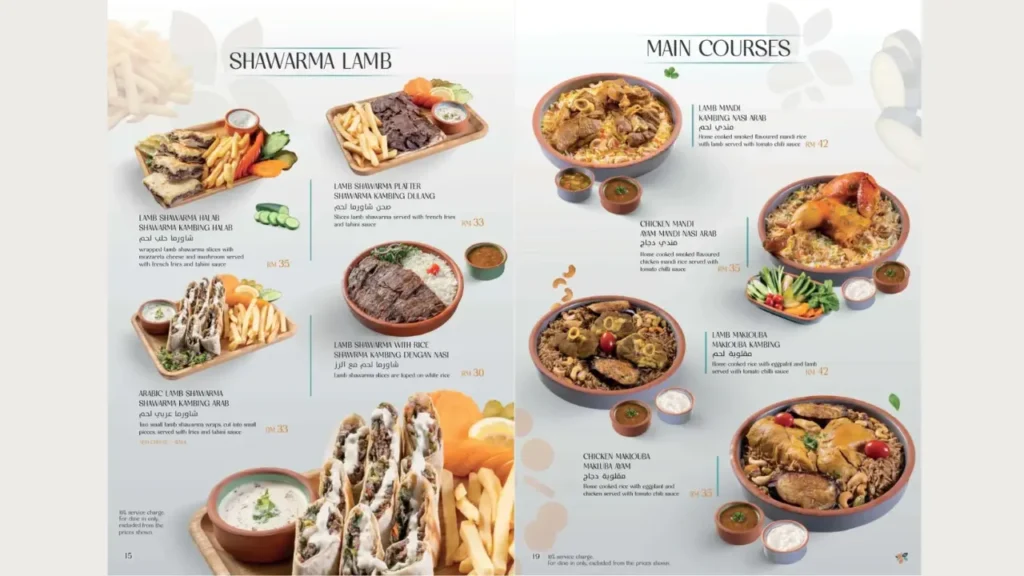 Fresh Salads Halab Penang Arabic Restaurant Menu